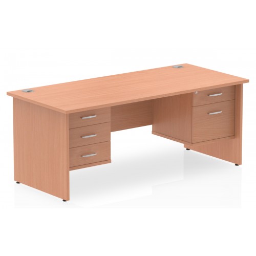 Impulse Panel End Double Drawer Office Desks Leisure Furniture Direct